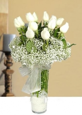 vazoda 11 beyaz gül